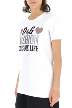 Dolce & Gabbana Printed Slogan T-Shirt - White -Cheap Vestureo Store 4661e5b15b79ffb4032ef59ea2acec01