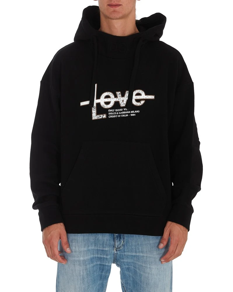 Dolce & Gabbana Love Print Hoodie - Black 2 Dolce & Gabbana Love Print Hoodie - Black - Image 2
