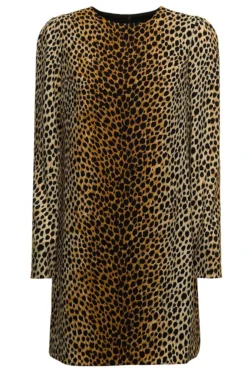( New Season ) Dolce & Gabbana Ocelot Printed Charmeuse Mini Dress - Multi