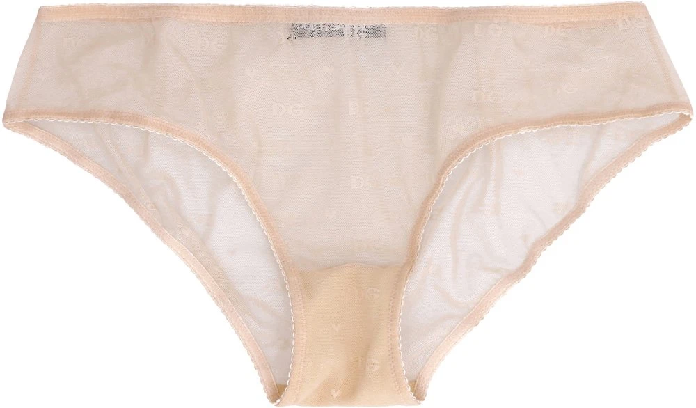 ( New Season ) Dolce & Gabbana Jacquard Tulle Briefs - Beige 2 ( New Season ) Dolce & Gabbana Jacquard Tulle Briefs - Beige - Image 2