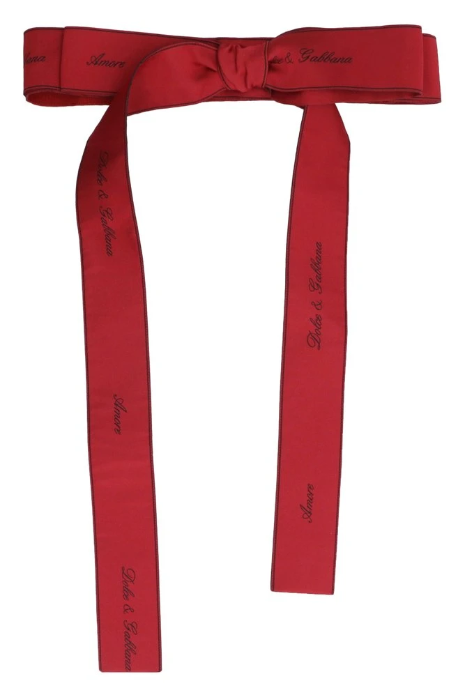 Dolce & Gabbana Logo Detailed Bow Belt - Red 1 Dolce & Gabbana Logo Detailed Bow Belt - Red