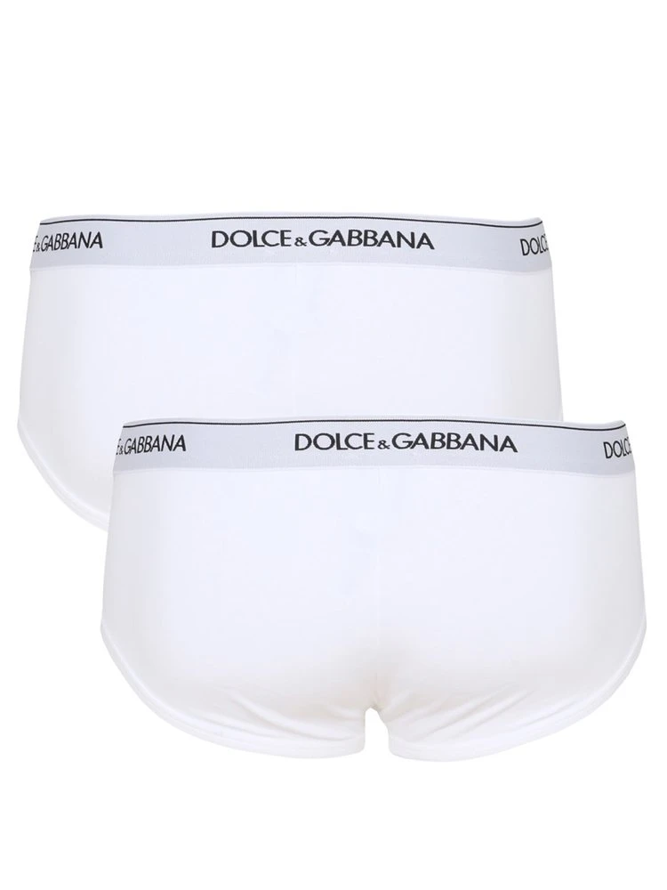Dolce & Gabbana 2-Pack Logo Band Briefs - White 2 Dolce & Gabbana 2-Pack Logo Band Briefs - White - Image 2