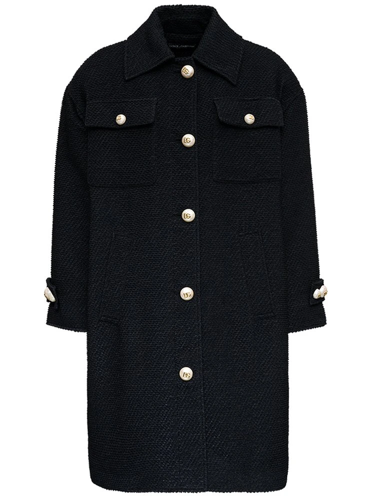 Dolce & Gabbana Pearl Embellished Coat - Black 1 Dolce & Gabbana Pearl Embellished Coat - Black