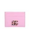 ( New Season ) Dolce & Gabbana DG Logo Embellished Card Holder - Pink