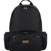 ( New Season ) Dolce & Gabbana Logo Plaque Zipped Backpack - Black