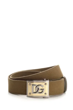 ( New Season ) Dolce & Gabbana Logo Buckle Belt - Green