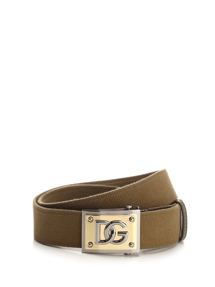 ( New Season ) Dolce & Gabbana Logo Buckle Belt - Green 1 ( New Season ) Dolce & Gabbana Logo Buckle Belt - Green