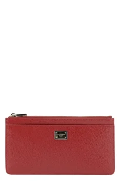 Dolce & Gabbana Logo Plaque Zipped Cardholder - Red
