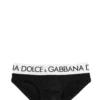 ( New Season ) Dolce & Gabbana Two Way Stretched Mid-Rise Briefs - Black