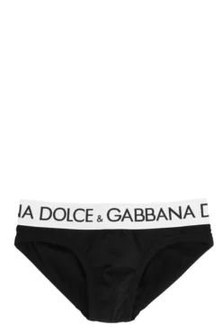 ( New Season ) Dolce & Gabbana Two Way Stretched Mid-Rise Briefs - Black