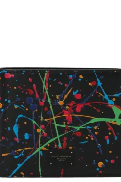 ( New Season ) Dolce & Gabbana Logo Plaque Printed Wallet - Multi