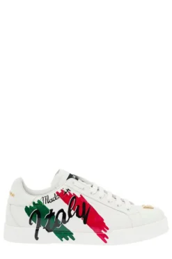 ( New Season ) Dolce & Gabbana Made In Italy Lace-Up Sneakers - Multi