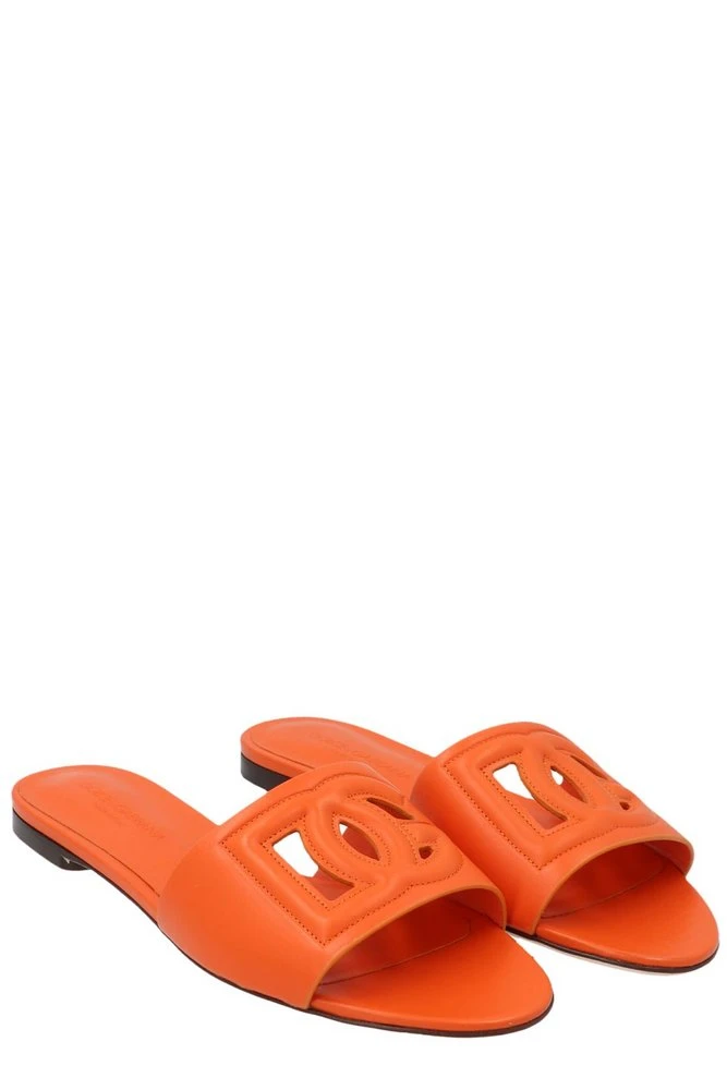 ( New Season ) Dolce & Gabbana DG Cut Out Slides - Orange 4 ( New Season ) Dolce & Gabbana DG Cut Out Slides - Orange - Image 4