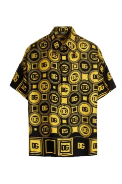 ( New Season ) Dolce & Gabbana Allover DG Logo Printed Shirt - Multi