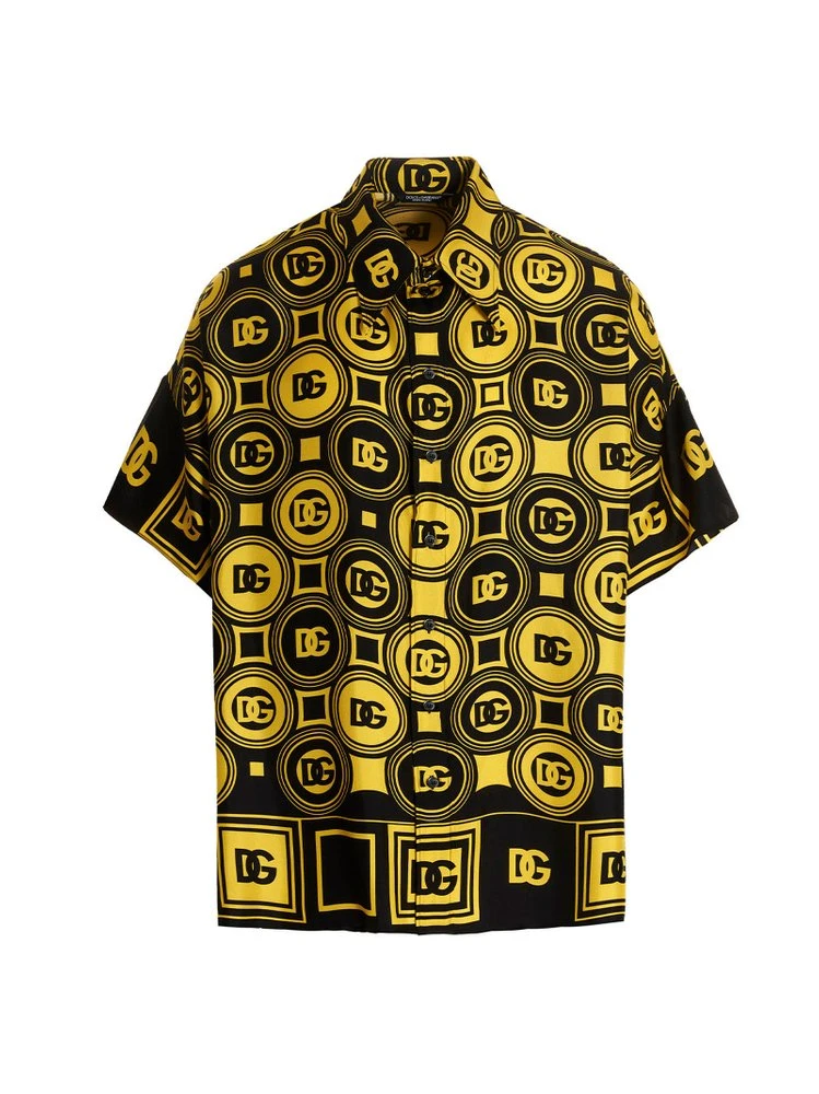 ( New Season ) Dolce & Gabbana Allover DG Logo Printed Shirt - Multi 1 ( New Season ) Dolce & Gabbana Allover DG Logo Printed Shirt - Multi