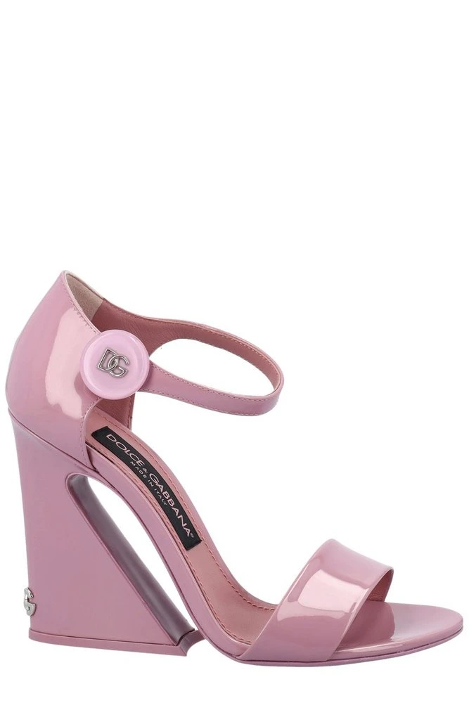 ( New Season ) Dolce & Gabbana Geometric Heel Sandals - Pink 1 ( New Season ) Dolce & Gabbana Geometric Heel Sandals - Pink