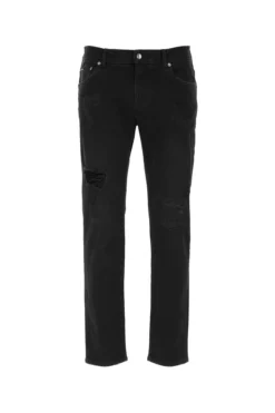 Dolce & Gabbana Logo Plaque Skinny Jeans - Black