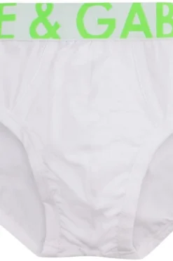 ( New Season ) Dolce & Gabbana Logo Waistband Briefs - White