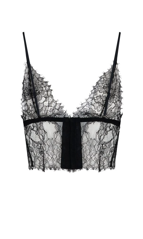 ( New Season ) Dolce & Gabbana Lace Detailed Camisole Top - Black 2 ( New Season ) Dolce & Gabbana Lace Detailed Camisole Top - Black - Image 2