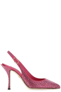 Dolce & Gabbana Crystal Embellished Slingback Pumps - Pink