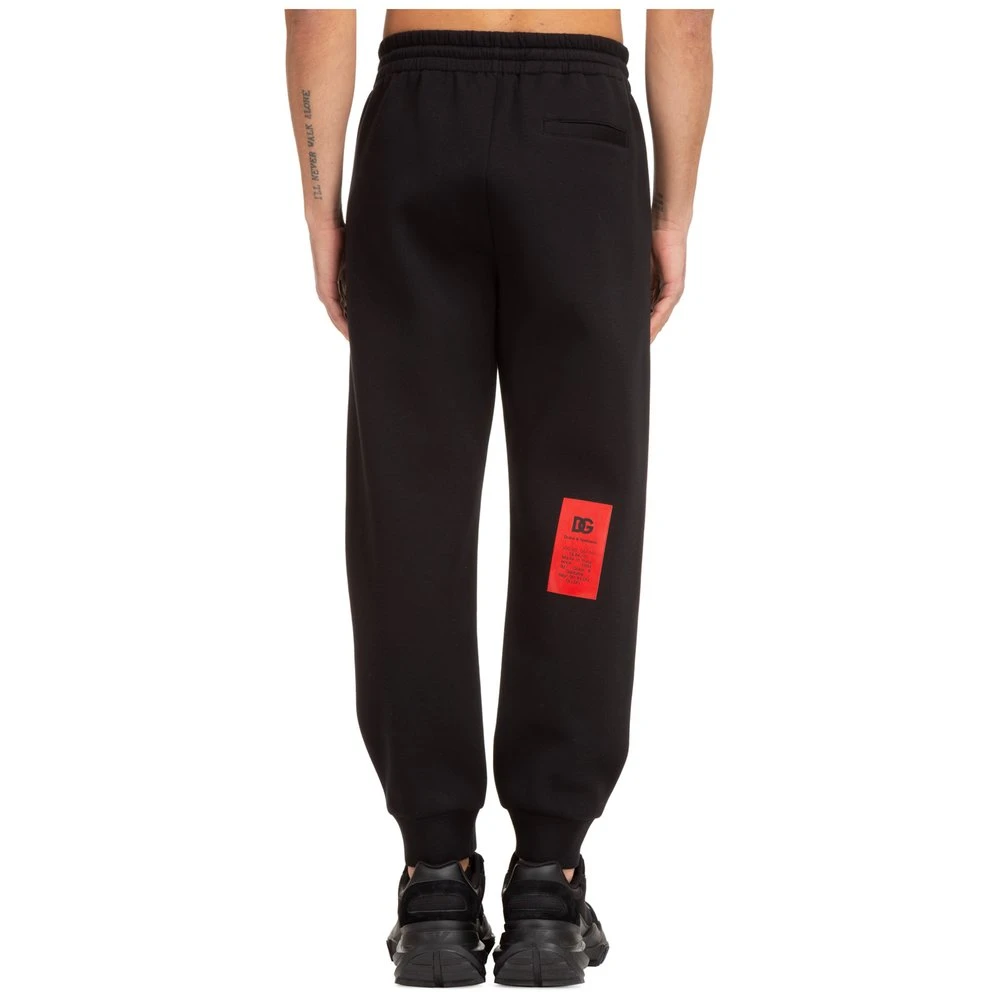 ( New Season ) Dolce & Gabbana Logo Patch Drawstring Sweatpants - Black 2 ( New Season ) Dolce & Gabbana Logo Patch Drawstring Sweatpants - Black - Image 2