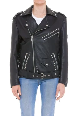 ( New Season ) Dolce & Gabbana Belted Biker Jacket - Black