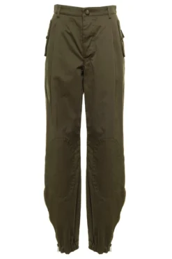 ( New Season ) Dolce & Gabbana Logo Patch Straight Leg Cargo Trousers - Green