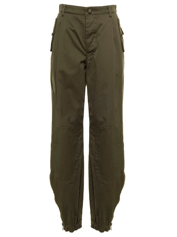 ( New Season ) Dolce & Gabbana Logo Patch Straight Leg Cargo Trousers - Green 1 ( New Season ) Dolce & Gabbana Logo Patch Straight Leg Cargo Trousers - Green