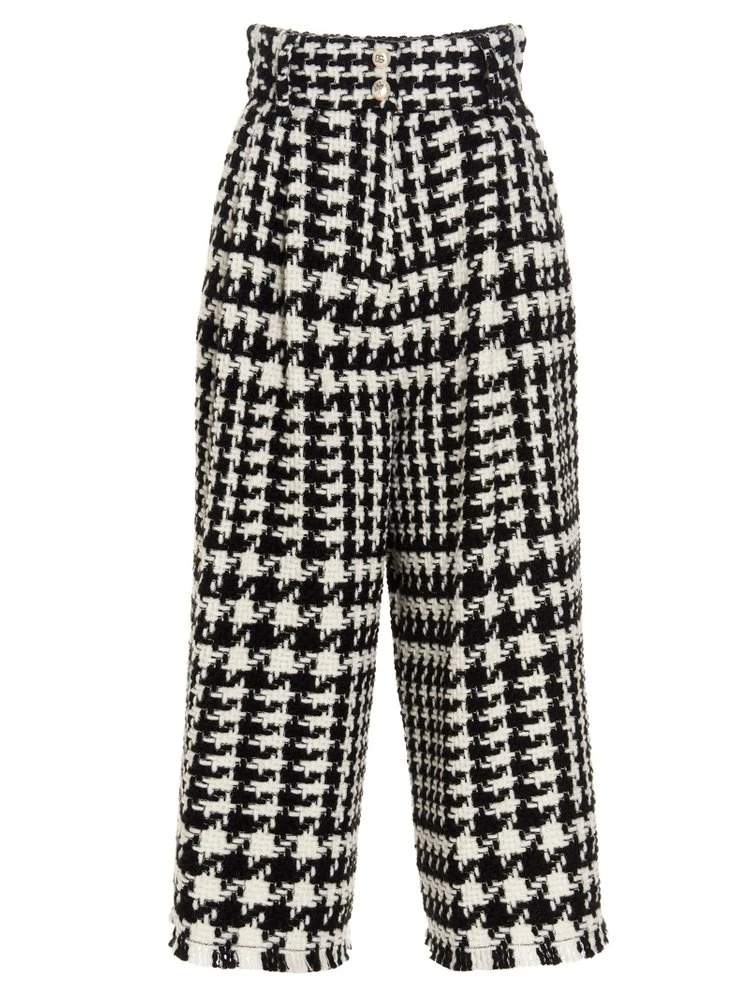 Dolce & Gabbana Houndstooth Cropped Pants - Multi 1 Dolce & Gabbana Houndstooth Cropped Pants - Multi