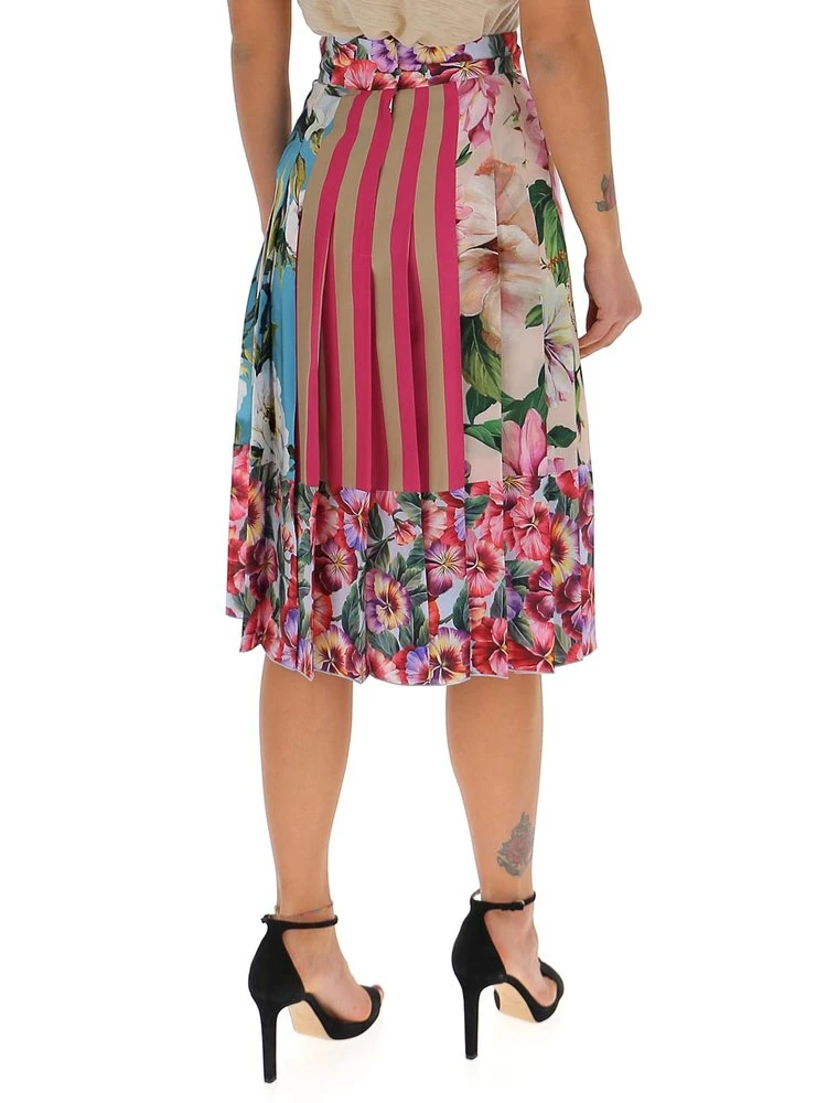 Dolce & Gabbana Floral Printed Pleated Midi Skirt - Multi 2 Dolce & Gabbana Floral Printed Pleated Midi Skirt - Multi - Image 2