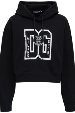 Dolce & Gabbana DG Print Jersey Hoodie - Black