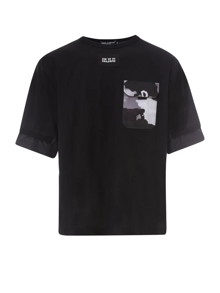 Dolce & Gabbana Camouflage Patch Pocket T-Shirt - Black 1 Dolce & Gabbana Camouflage Patch Pocket T-Shirt - Black