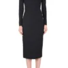Dolce & Gabbana Logo Cuff Long-Sleeved Dress - Black