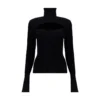 ( New Season ) Dolce & Gabbana Cut-Out Turtleneck Knit Jumper - Black