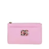 ( New Season ) Dolce & Gabbana Logo Embellished Zipped Card Holder - Pink