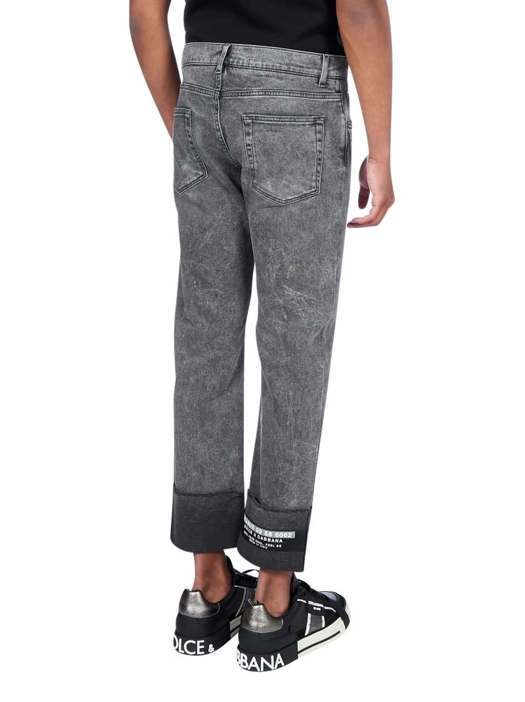 Dolce & Gabbana Logo Print Cropped Jeans - Grey 3 Dolce & Gabbana Logo Print Cropped Jeans - Grey - Image 3