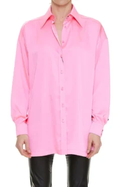 ( New Season ) Dolce & Gabbana Pointed Collar Long-Sleeved Shirt - Pink
