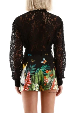 Dolce & Gabbana Lace Knotted Shirt - Black -Cheap Vestureo Store 4ece2be81dd58006e218bae60d5370a7