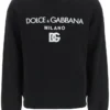 ( New Season ) Dolce & Gabbana Logo Printed Crewneck Sweatshirt - Black