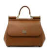 ( New Season ) Dolce & Gabbana Sicily Medium Tote Bag - Brown