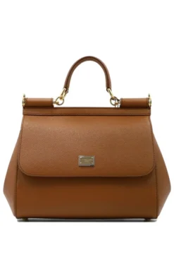 ( New Season ) Dolce & Gabbana Sicily Medium Tote Bag - Brown