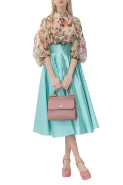 Dolce & Gabbana Shantung Midi Skirt - Blue -Cheap Vestureo Store 4f448cb4bd62d34839190806ef8ea863