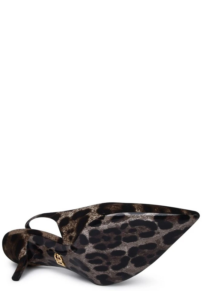 ( New Season ) Dolce & Gabbana Leopard Printed Slingback Pumps - Multi 3 ( New Season ) Dolce & Gabbana Leopard Printed Slingback Pumps - Multi - Image 3