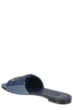 ( New Season ) Dolce & Gabbana Logo Patch Slip-On Sandals - Blue -Cheap Vestureo Store 50f332eba20f1788e939363ca24a51bf