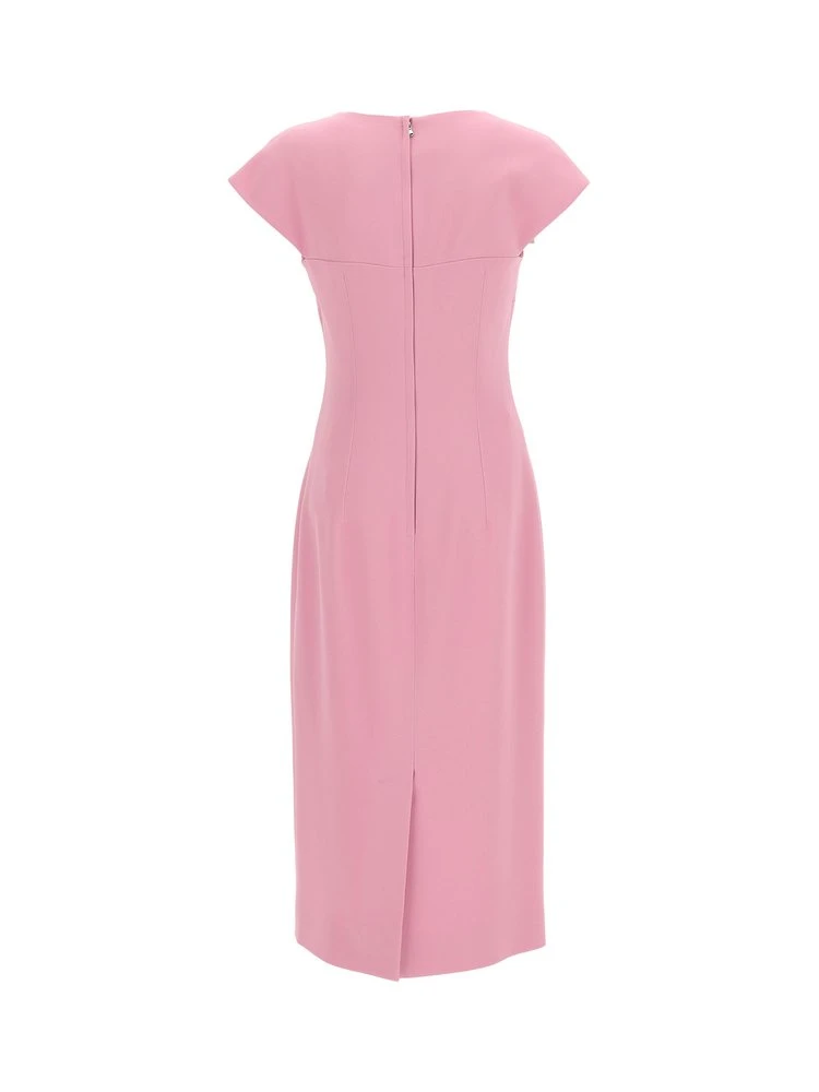 Dolce & Gabbana Square Neck Midi Cady Dress - Pink 2 Dolce & Gabbana Square Neck Midi Cady Dress - Pink - Image 2