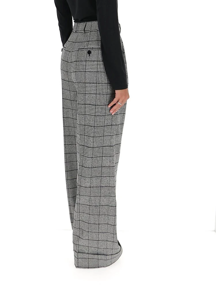 Dolce & Gabbana Checked Wide Leg Pants - Multi 4 Dolce & Gabbana Checked Wide Leg Pants - Multi - Image 4