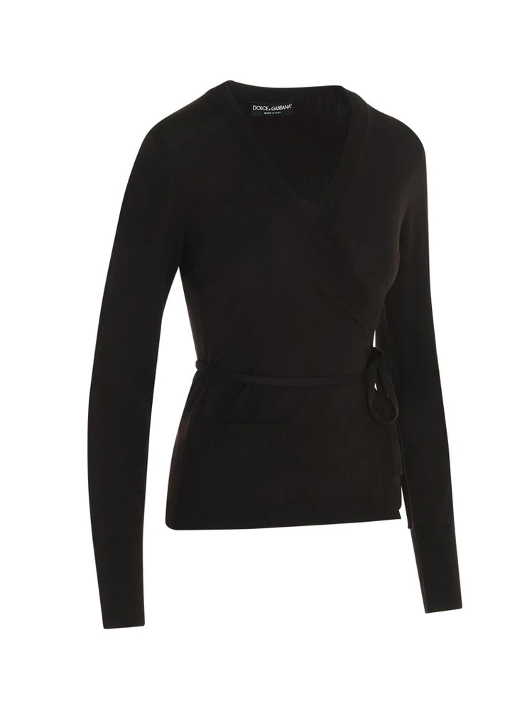Dolce & Gabbana Wrap Knit Cardigan - Brown 3 Dolce & Gabbana Wrap Knit Cardigan - Brown - Image 3