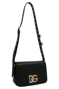 Dolce & Gabbana 3.5 DG Logo Plaque Shoulder Bag - Black -Cheap Vestureo Store 51b9f90d3a4a1cb333ff200612c89c41
