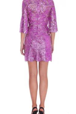 Dolce & Gabbana Floral Lace Mini Dress - Pink -Cheap Vestureo Store 51c5c2111e1991dd58da1c49f19be100