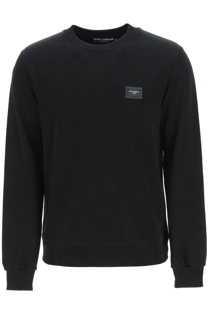 ( New Season ) Dolce & Gabbana Logo Patch Crewneck Sweatshirt - Black 1 ( New Season ) Dolce & Gabbana Logo Patch Crewneck Sweatshirt - Black